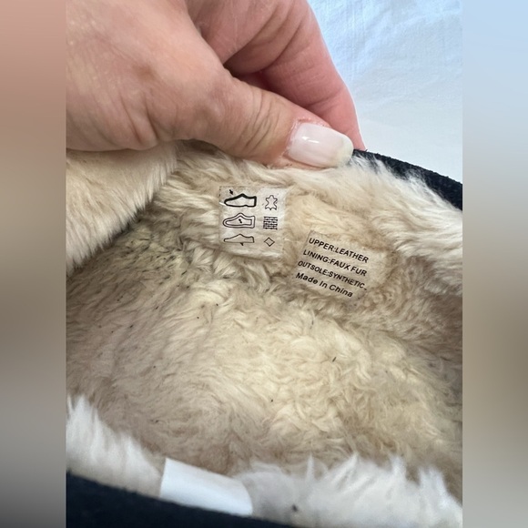 J.Crew Slippers Mens Size 12 Navy Suede Faux Shearling Lined Slip On - Picture 5 of 11